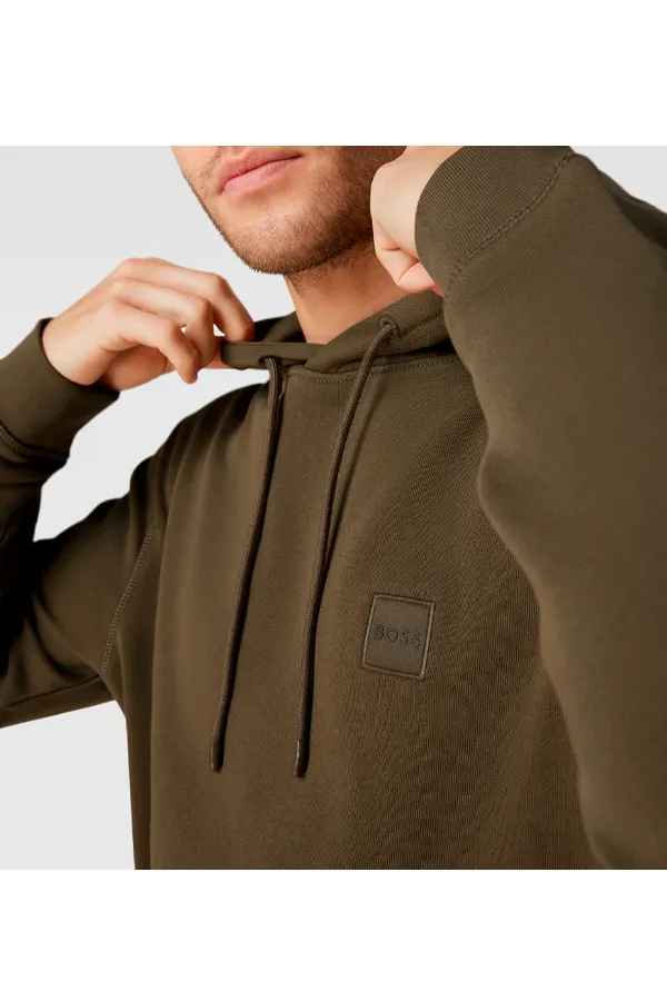 Hugo Boss Patch Wetalk Logo Hoodie Army