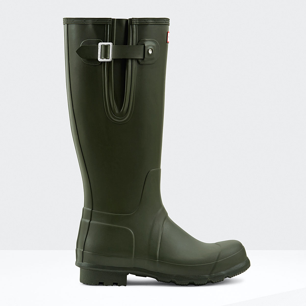 Hunter Men's Original Tall Side Adjustable Wellington Boots in Dark Olive