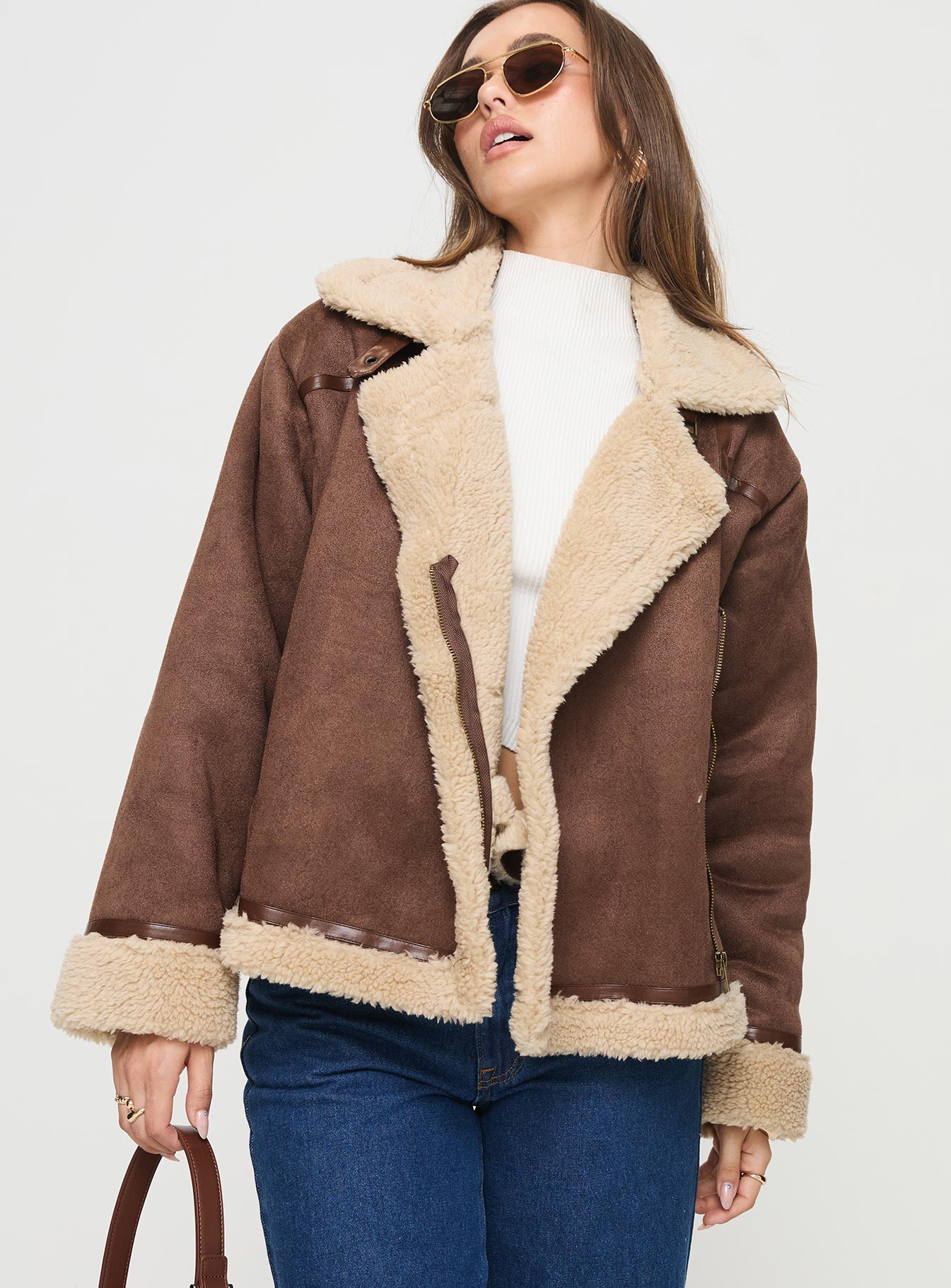 Jadala Shearling Jacket Brown