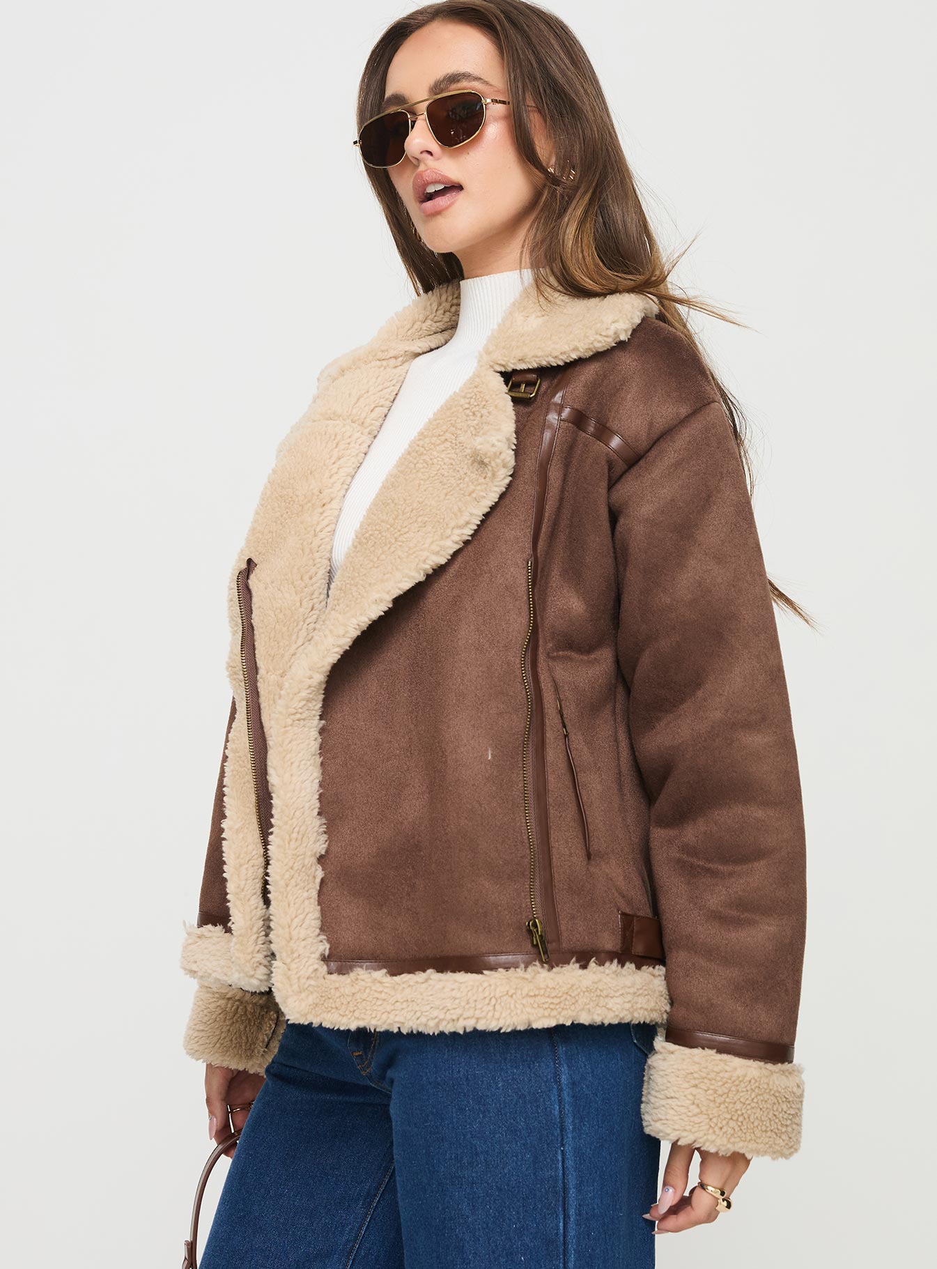 Jadala Shearling Jacket Brown