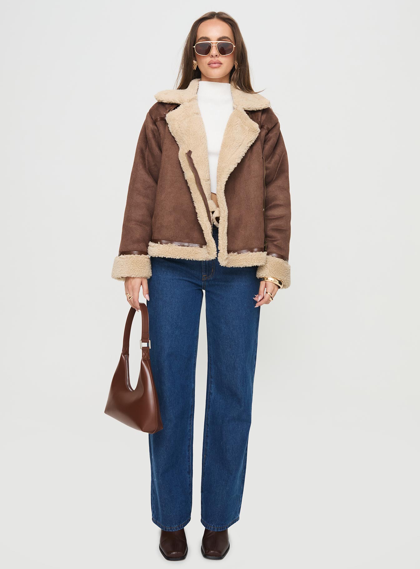 Jadala Shearling Jacket Brown