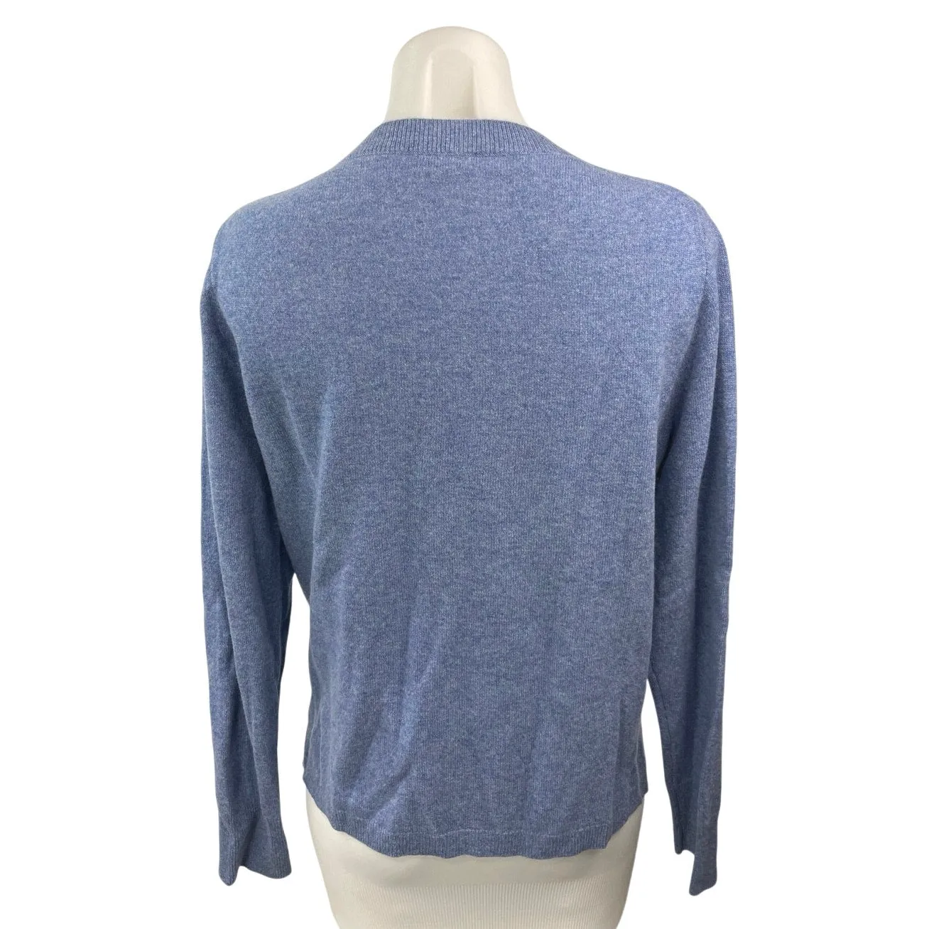 J.Crew Women's Blue Crewneck Pullover 100% Cashmere Knit Sweater Top Size L