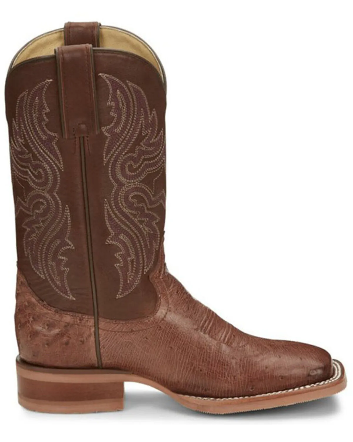 Justin Boots Women's Smooth Ostrich Western Boots - Broad Square Toe