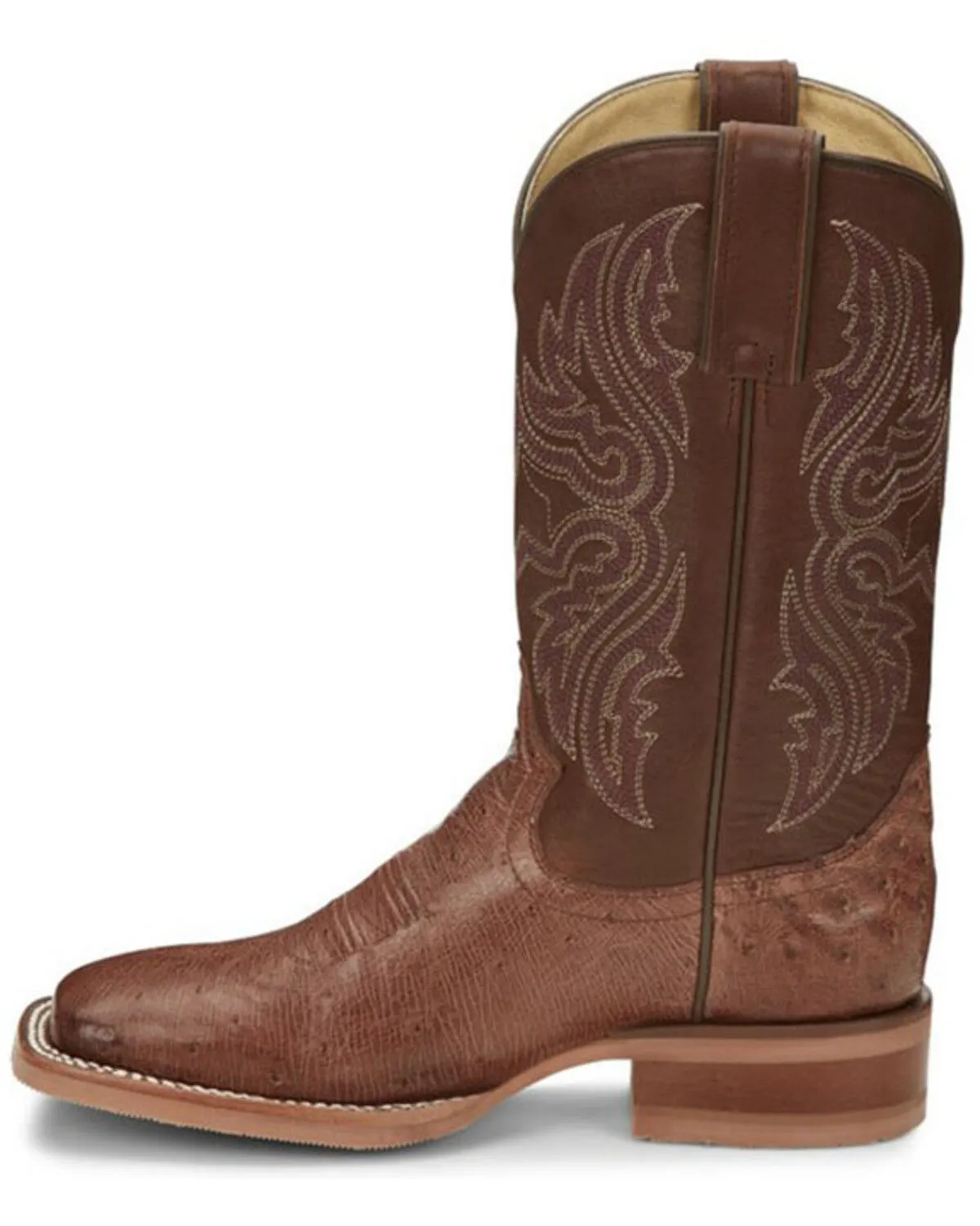 Justin Boots Women's Smooth Ostrich Western Boots - Broad Square Toe