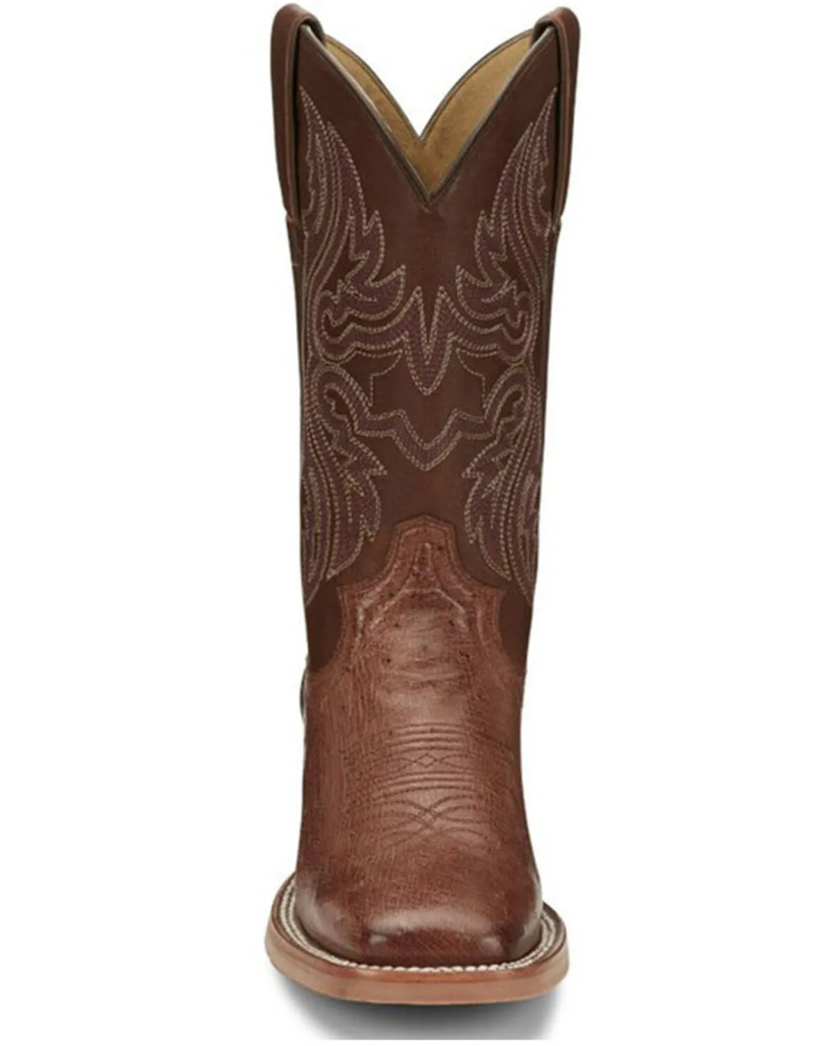 Justin Boots Women's Smooth Ostrich Western Boots - Broad Square Toe