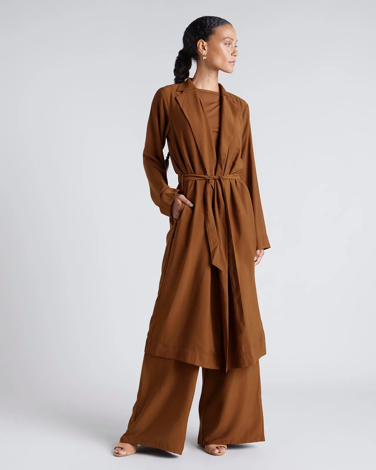 Kate Young x Splendid Cupro Wrap Coat