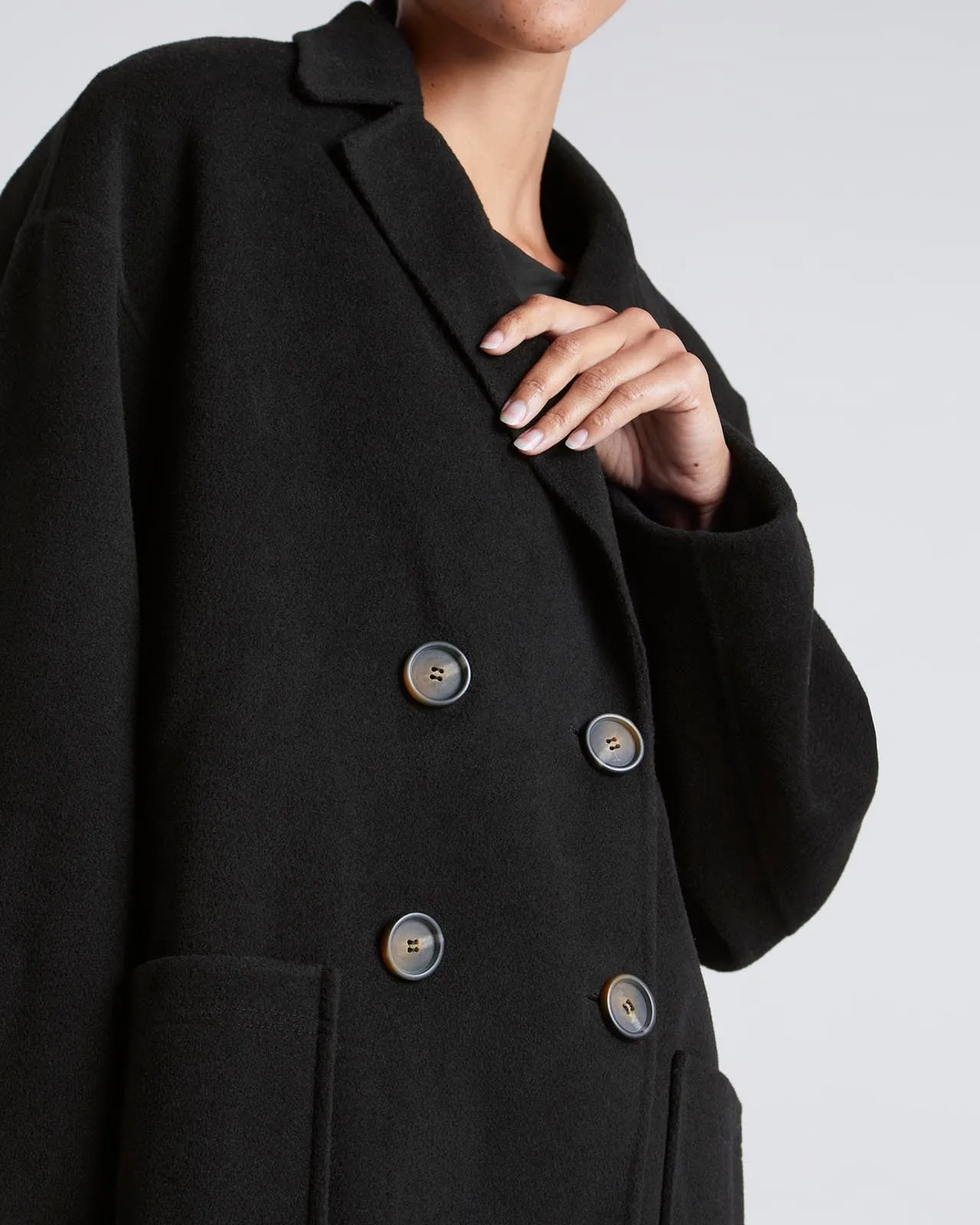 Kate Young x Splendid Wool-Cashmere Double Breasted Coat