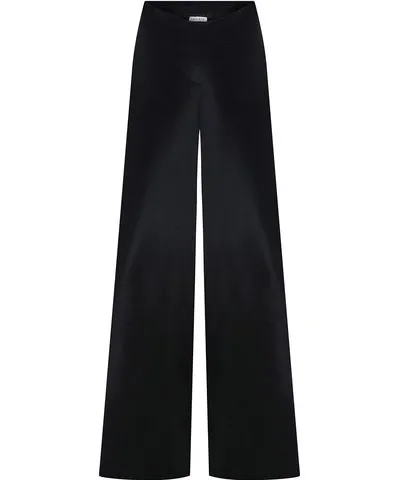 La Loune Women's Eva Black Satin Pants