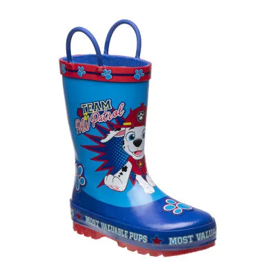 Little & Big  Boys Paw Patrol Boots Waterproof Flat Heel Rain Boots