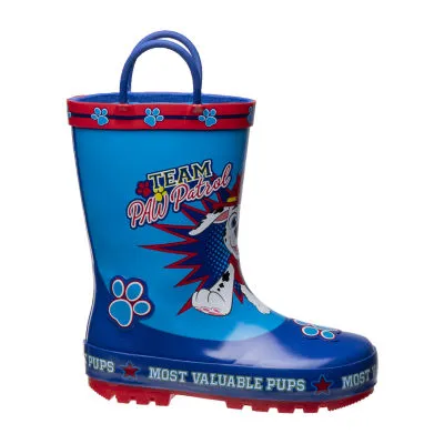 Little & Big  Boys Paw Patrol Boots Waterproof Flat Heel Rain Boots