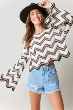 Lizbeth Chevron Pullover Sweater