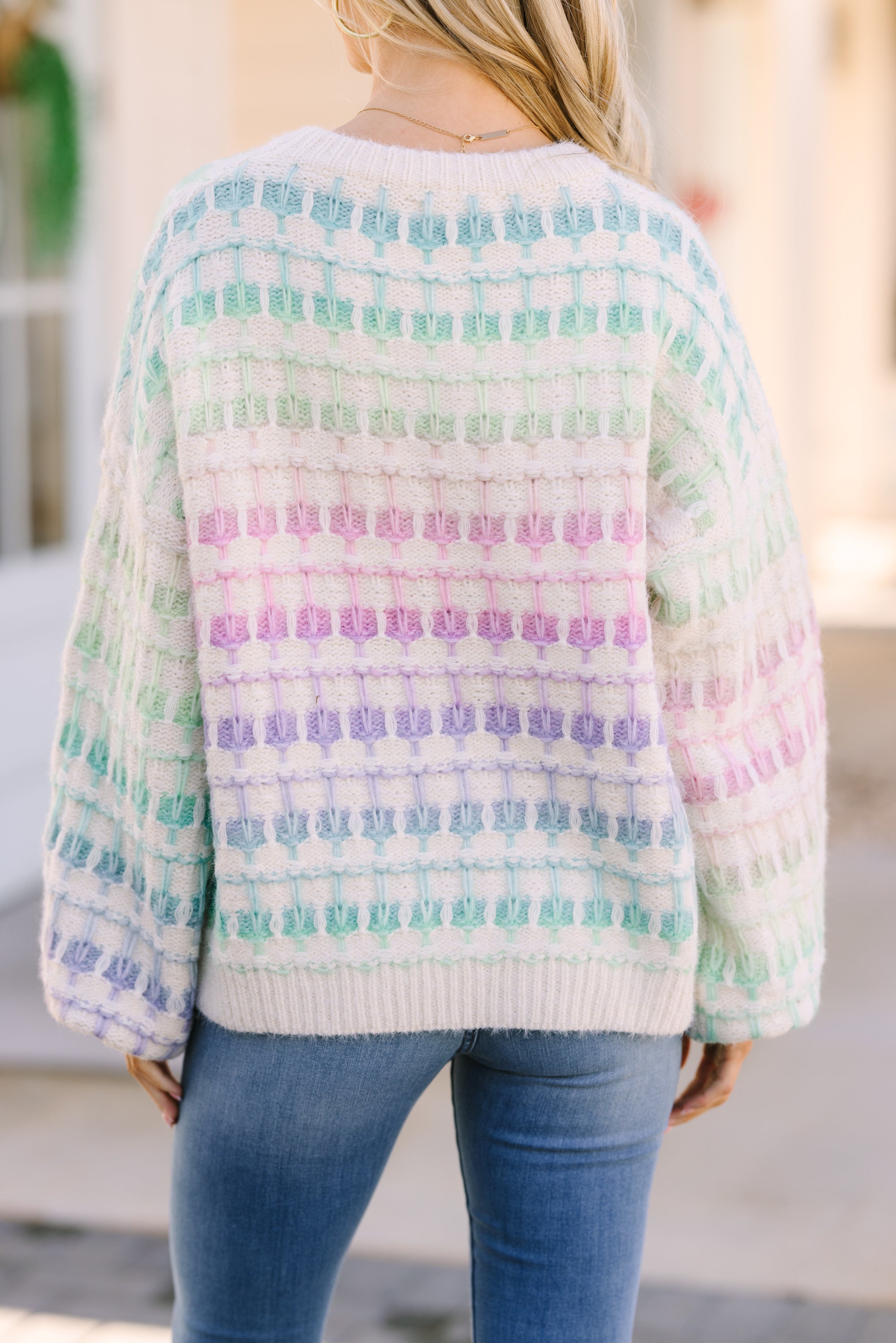 Look At You Ivory Multicolor Sweater