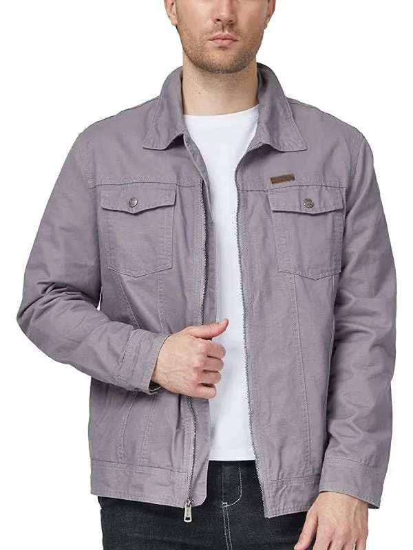 Men's Spring Military Jacket Light Stylish Canvas Cotton Coat