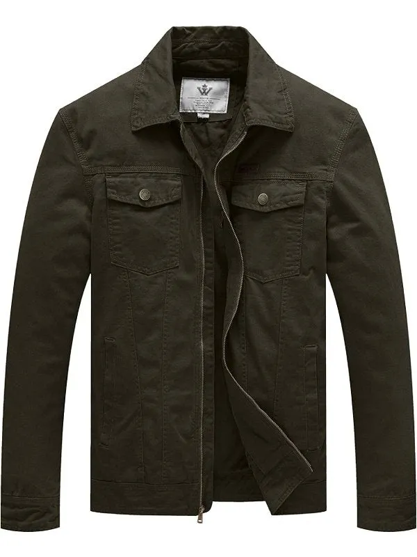 Men's Spring Military Jacket Light Stylish Canvas Cotton Coat