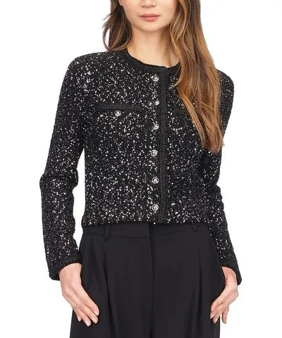 Michael Kors Snap Front Sequin Jacket