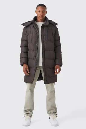 Mid Length Puffer Parka With Hood