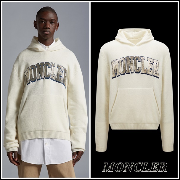 MONCLER  |Sequin-Embroidered Logo Hoodie