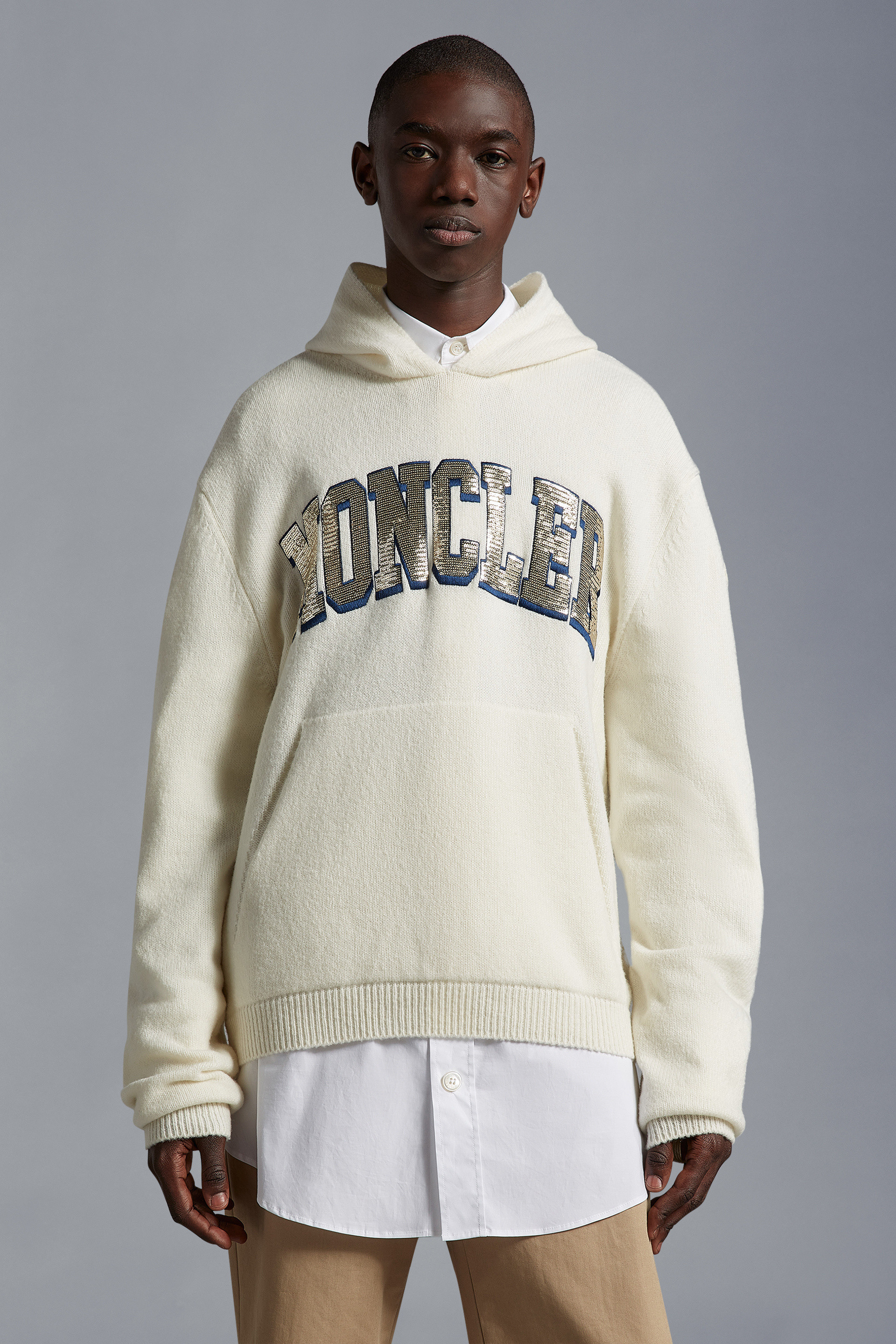 MONCLER  |Sequin-Embroidered Logo Hoodie