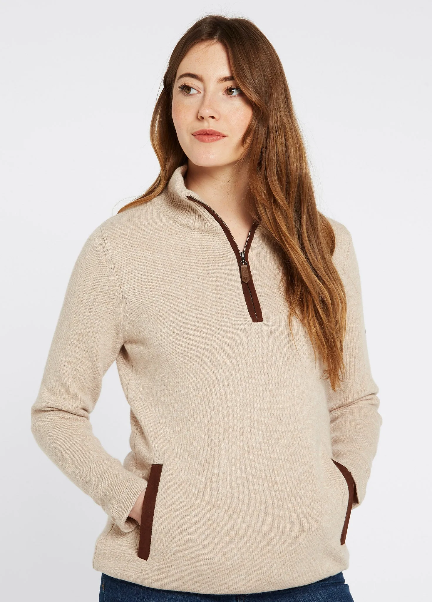 Morrisey Zip Neck Sweater - Oat