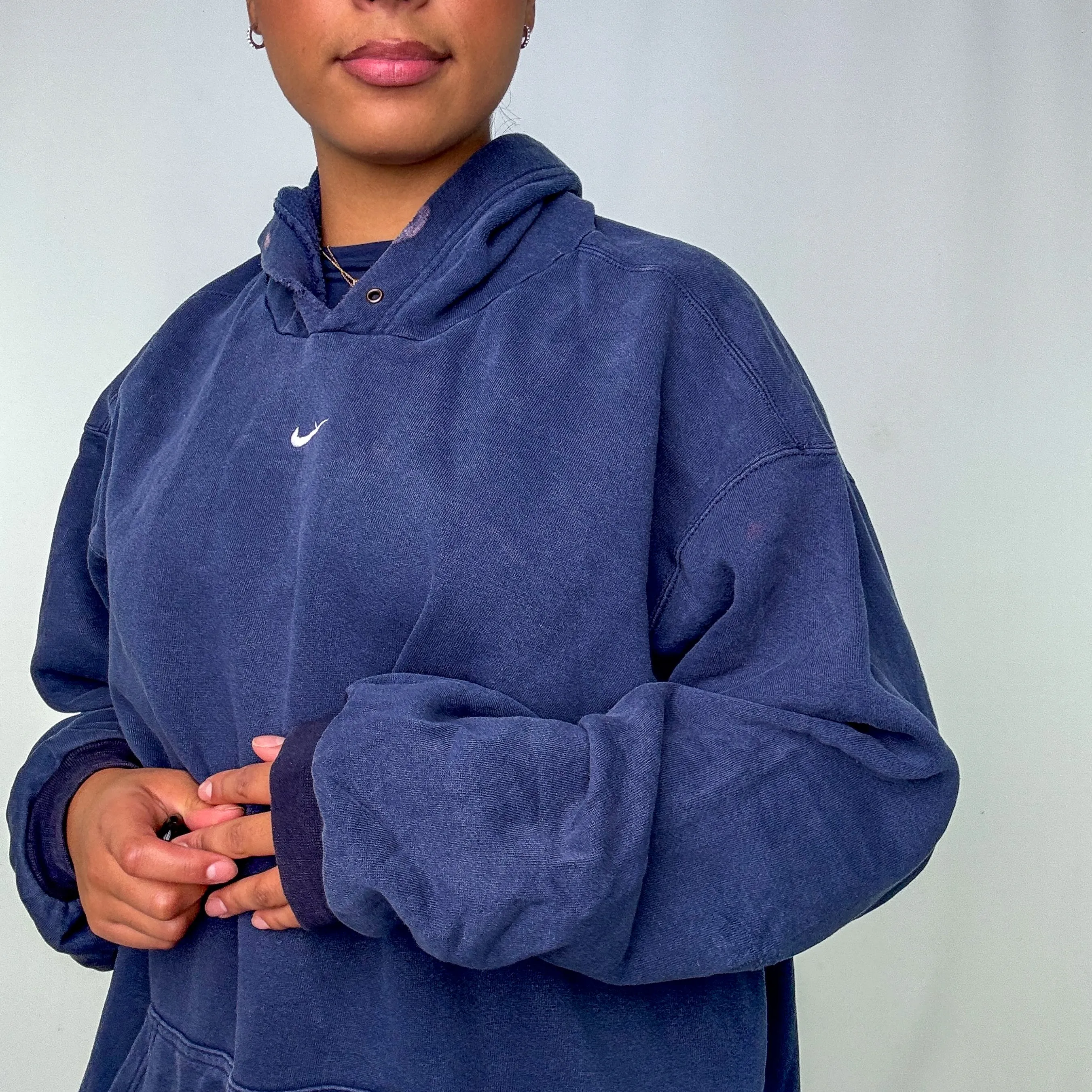 Navy Blue 90s Nike Hoodie (XL)