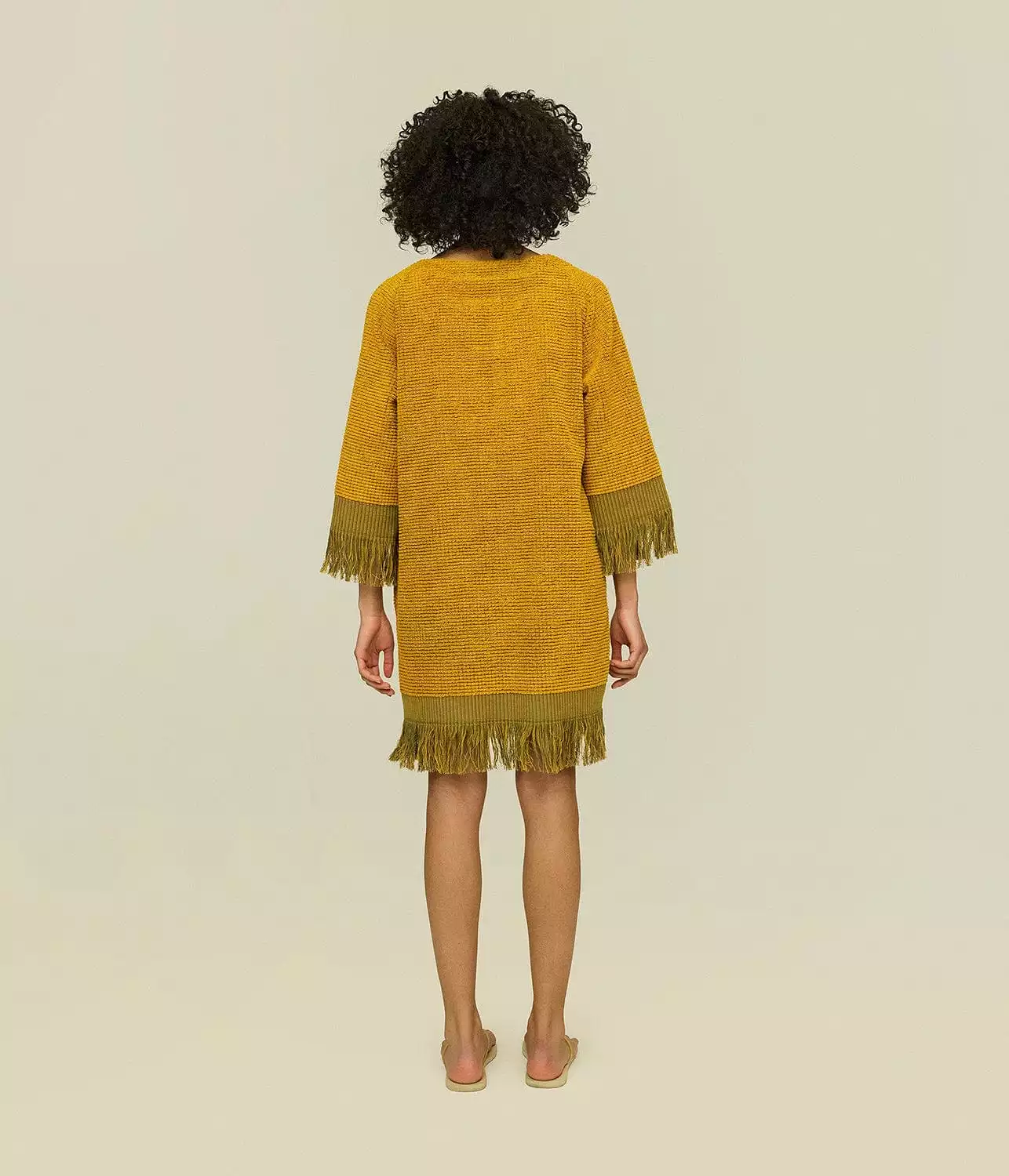 ODILIA TERRY DRESS- MUSTARD