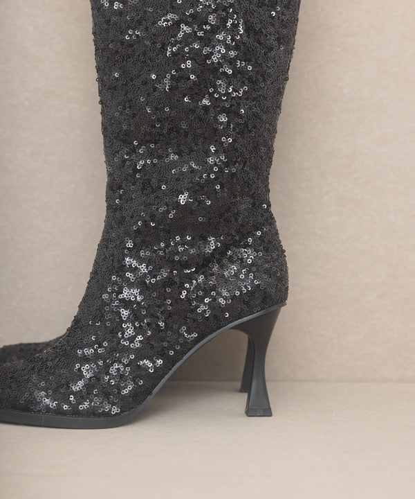 OMG Sugar Jewel - Knee High Sequin Boots