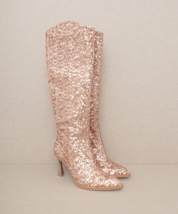 OMG Sugar Jewel - Knee High Sequin Boots