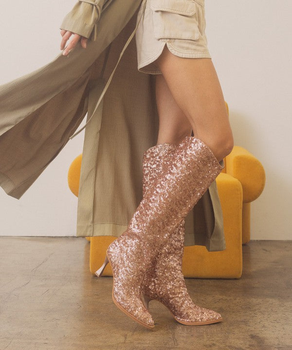 OMG Sugar Jewel - Knee High Sequin Boots