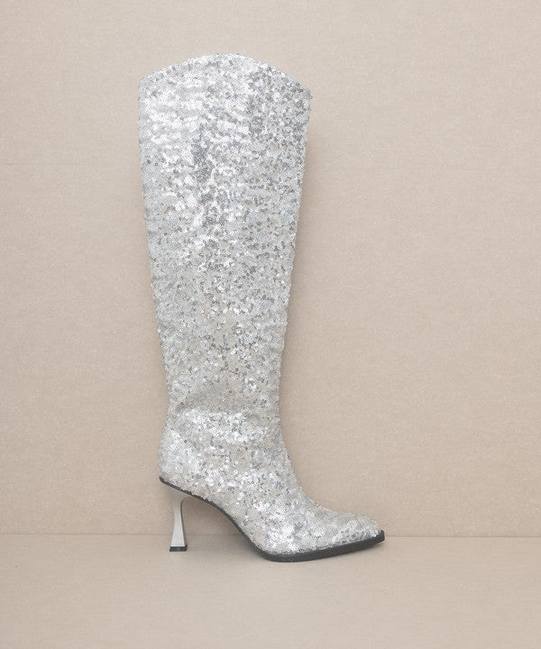 OMG Sugar Jewel - Knee High Sequin Boots