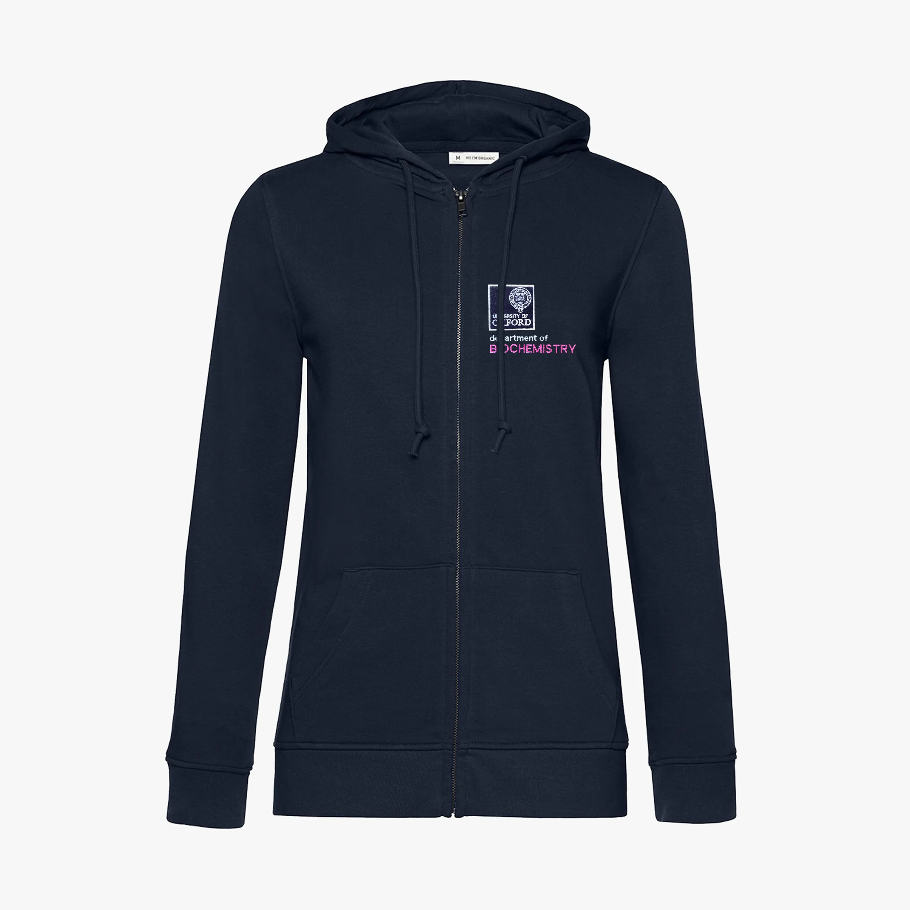 OUTLET Department of Biochemistry Organic Ladies Zip Hoodie Navy XS