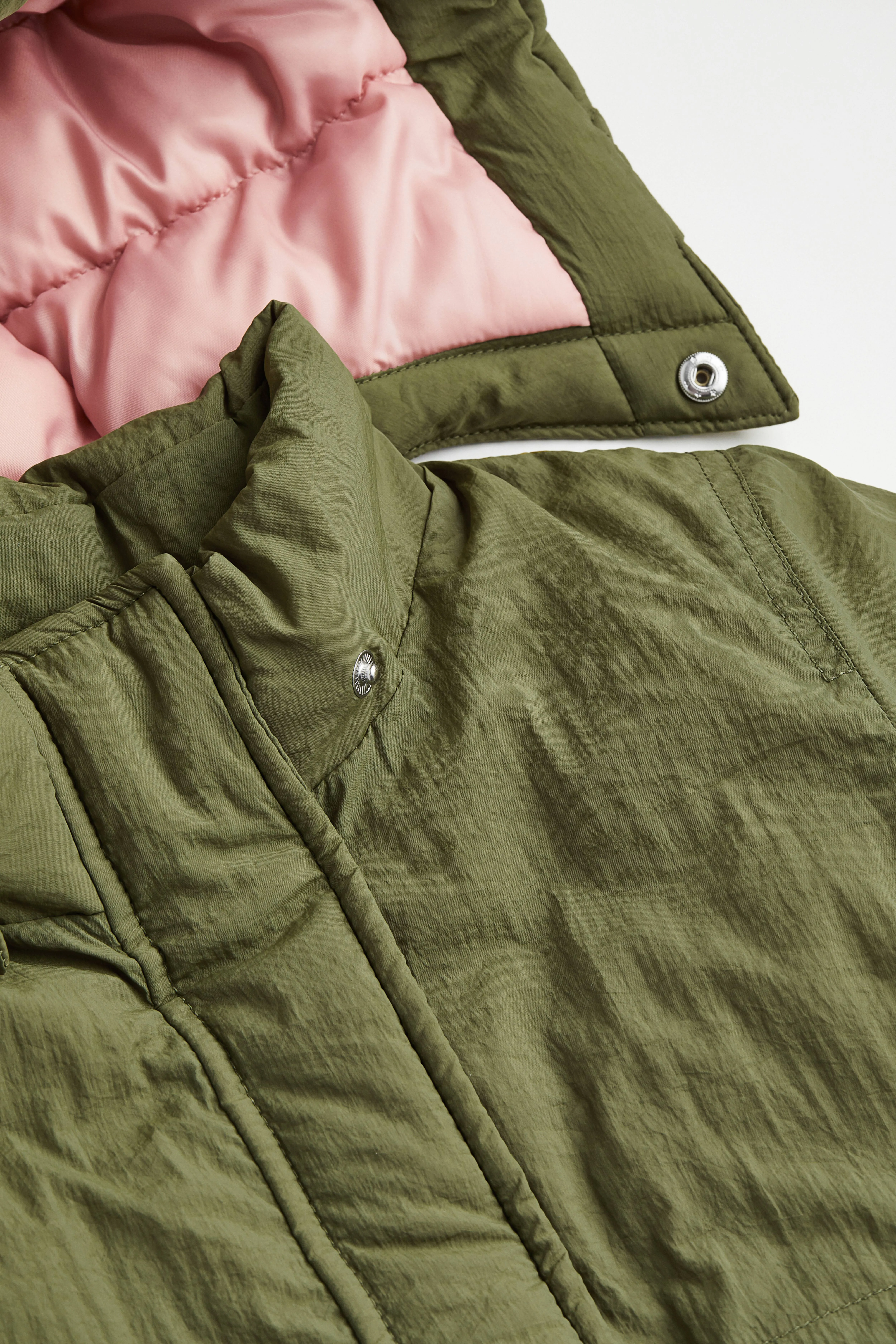 Padded nylon parka - Long sleeve - Dark olive green - Kids | H&M GB