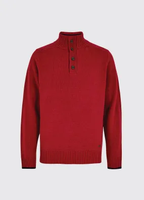 Parkplace Button Neck Sweater - Cardinal