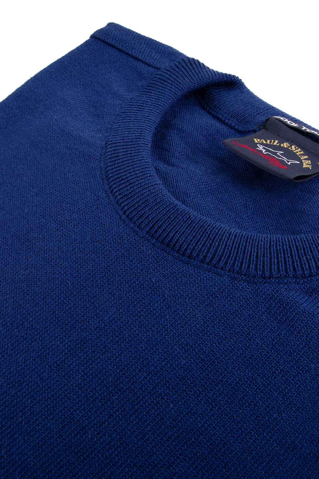 Paul & Shark Merino Wool Crew Neck Sweater Marine