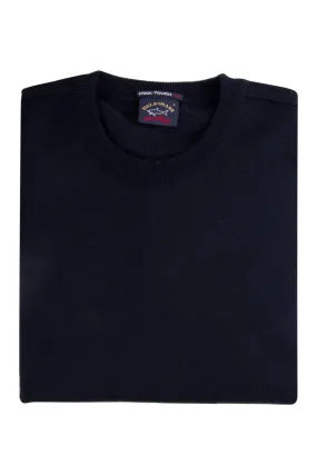 Paul & Shark Merino Wool Crew Neck Sweater Navy