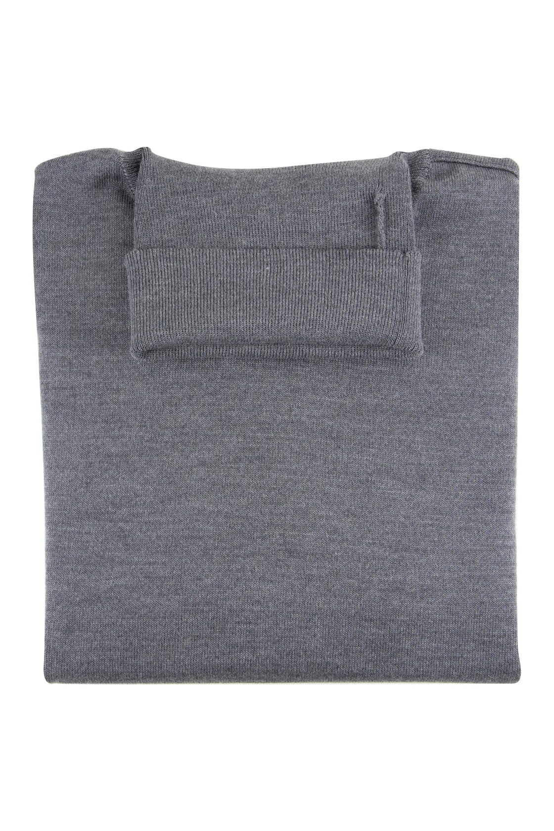 Paul & Shark Merino Wool Roll Neck Sweater Grey