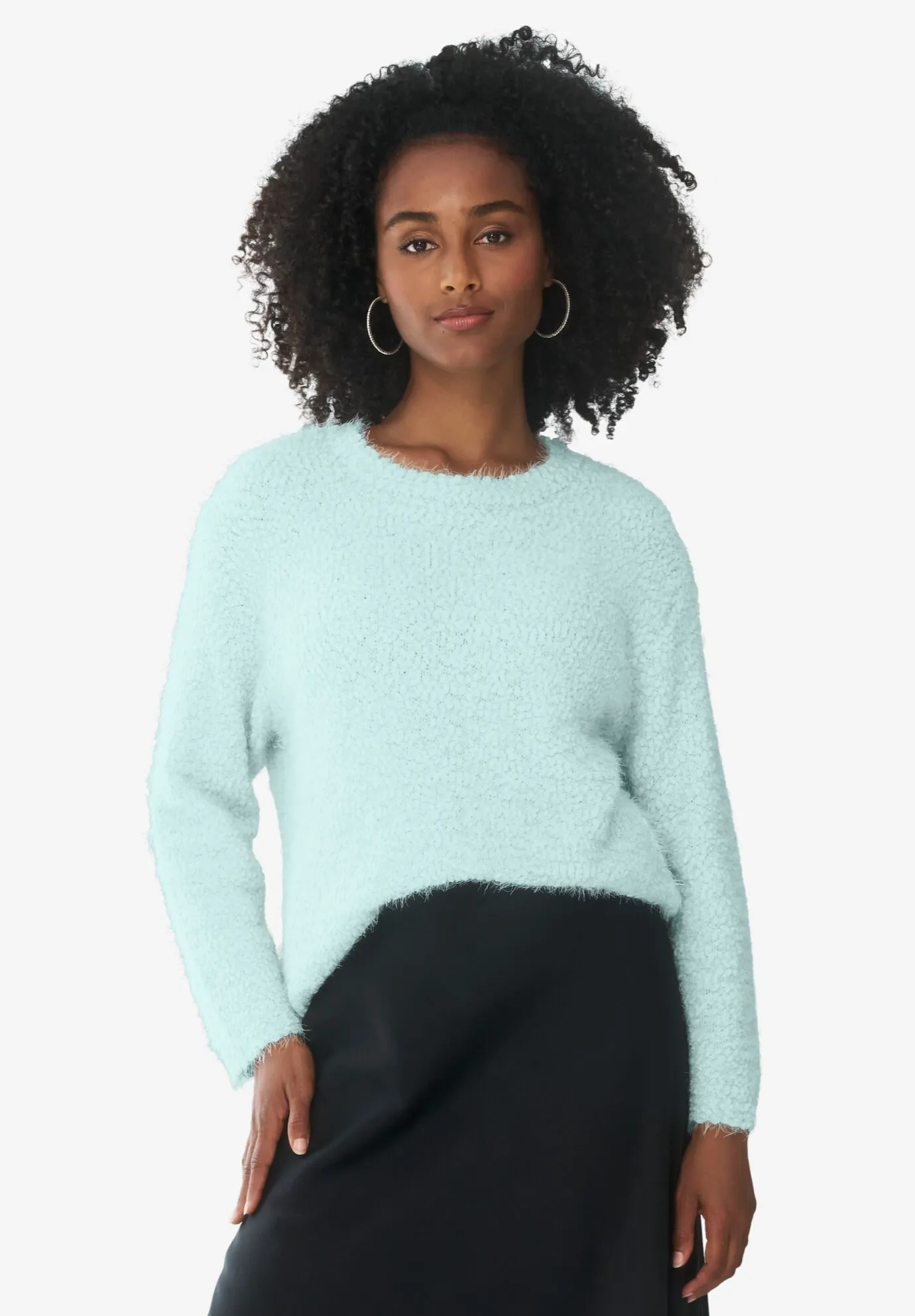 Popcorn Eyelash Textured Pullover Sweater