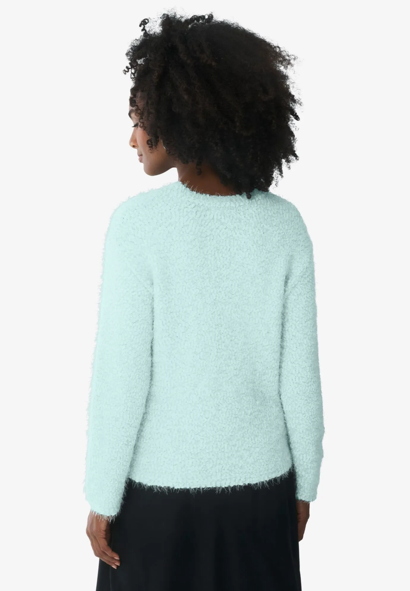 Popcorn Eyelash Textured Pullover Sweater