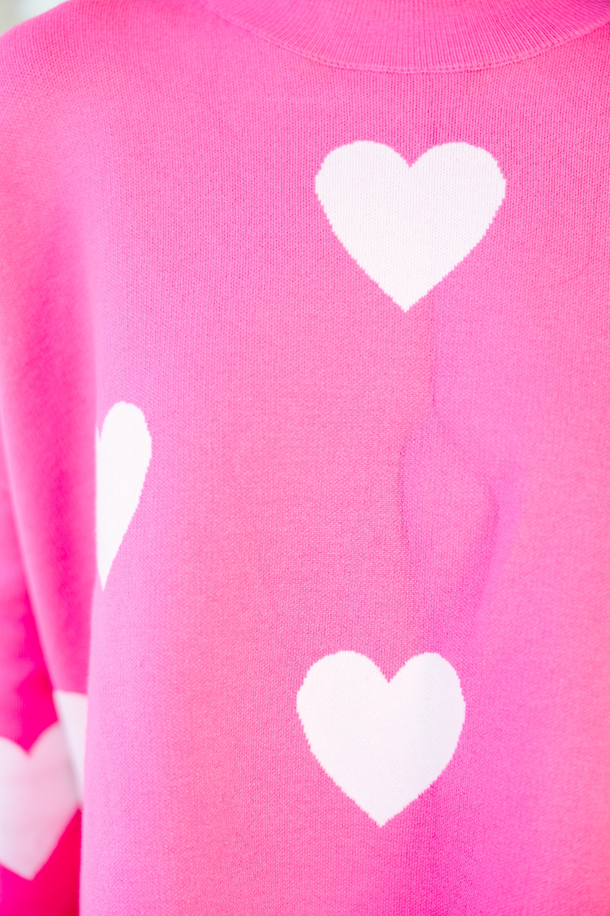 Quick Decisions Pink & White Heart Sweater