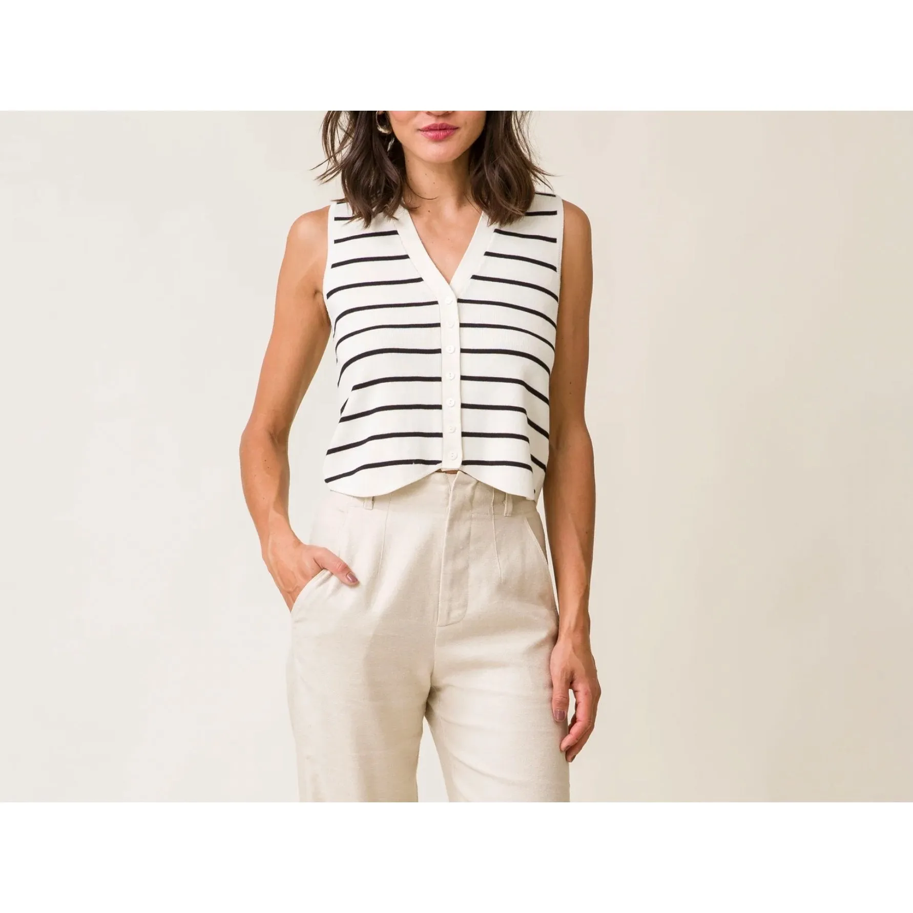 Rae Stripe Sweater Vest