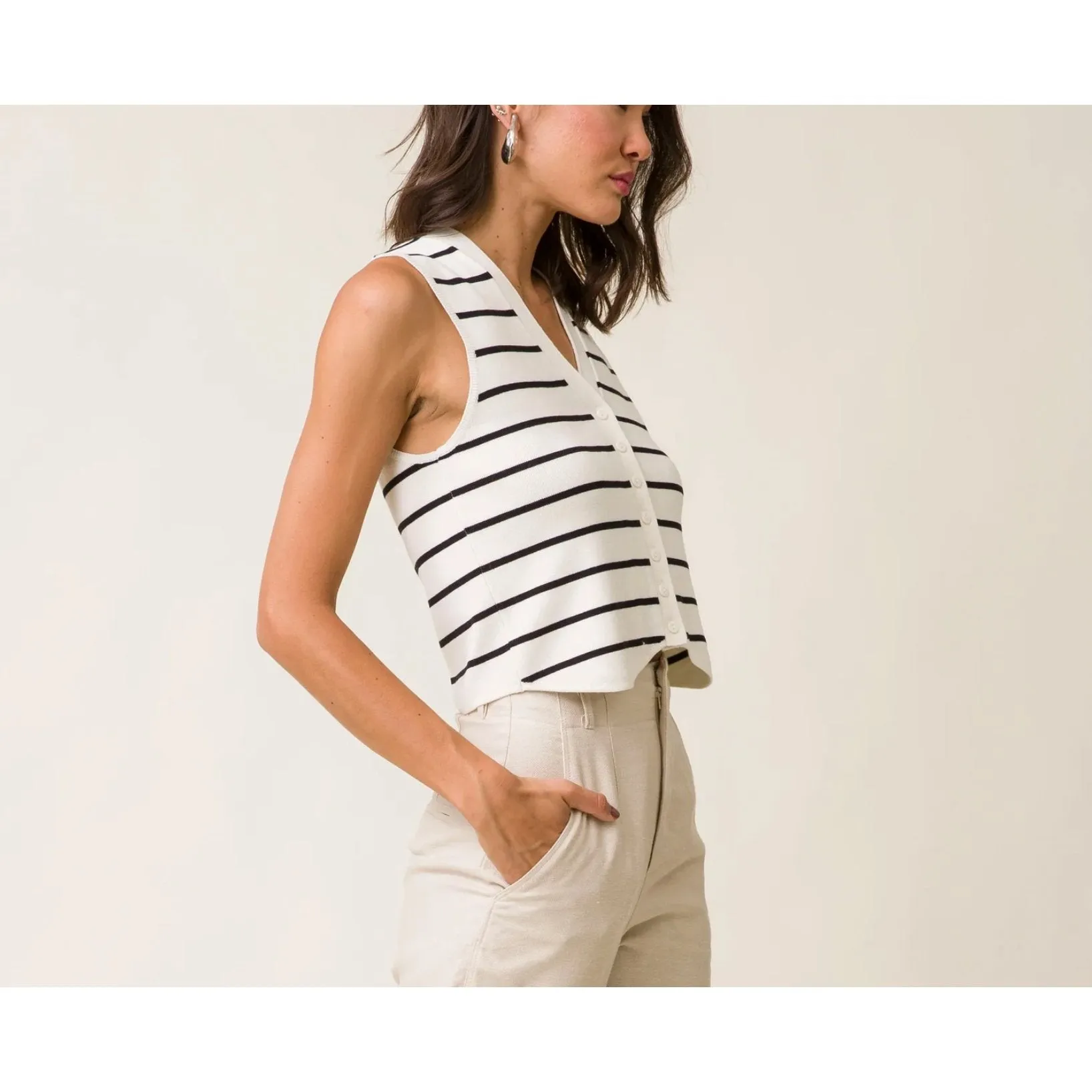 Rae Stripe Sweater Vest