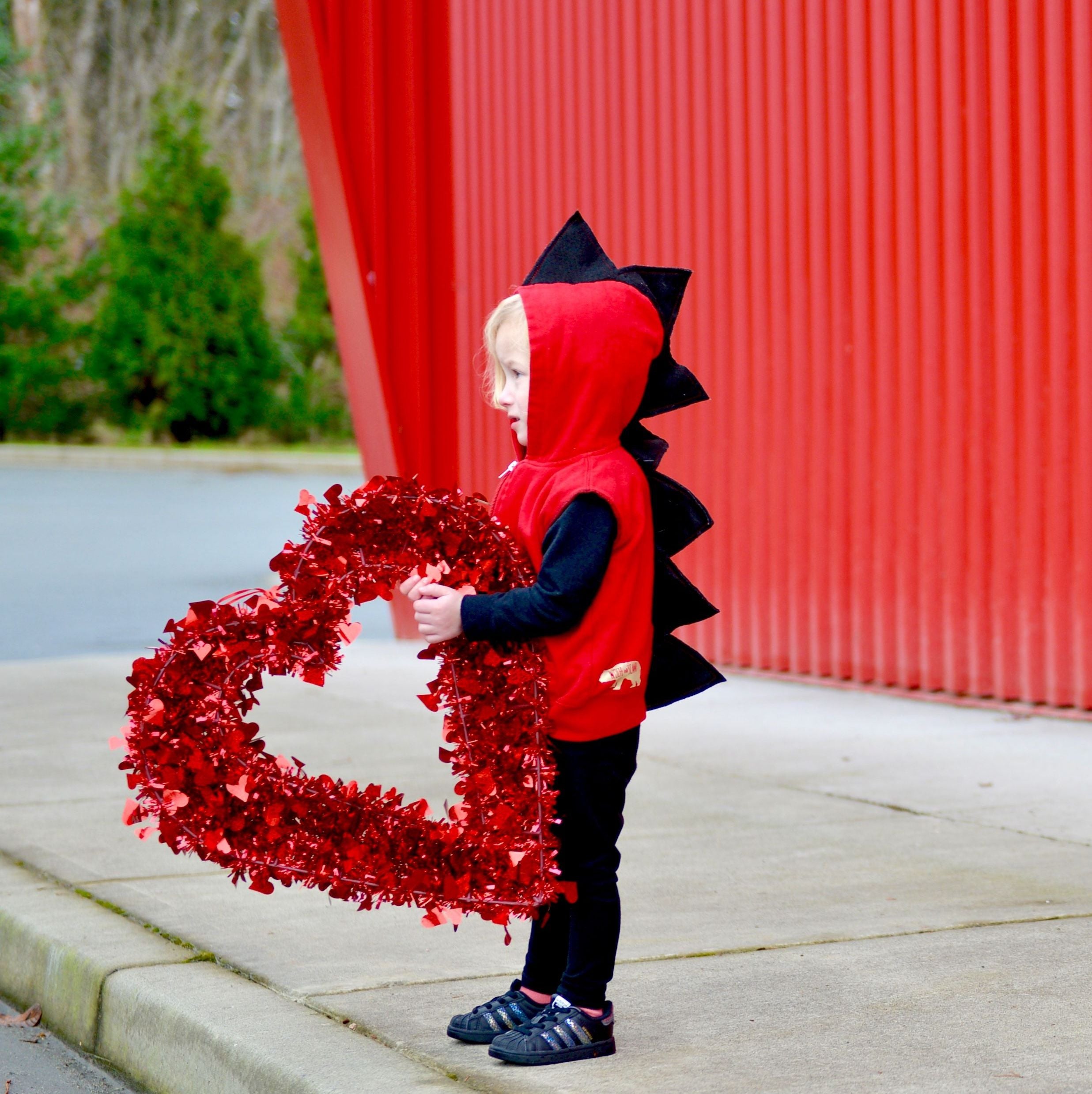 Red & Black Dino Hoodie - Fireball