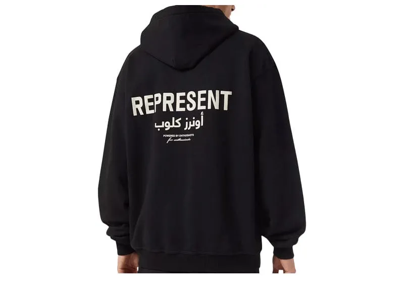 Represent Owners Club Arabic Hoodie Black