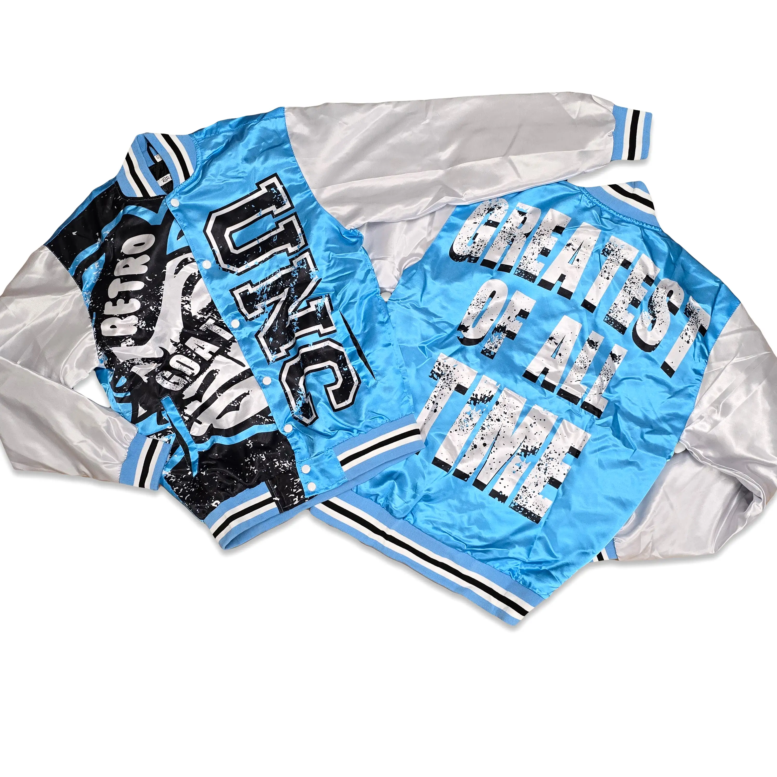 RETRO LABEL GOAT UNC SATIN JACKET (RETRO 9 POWDER BLUE)