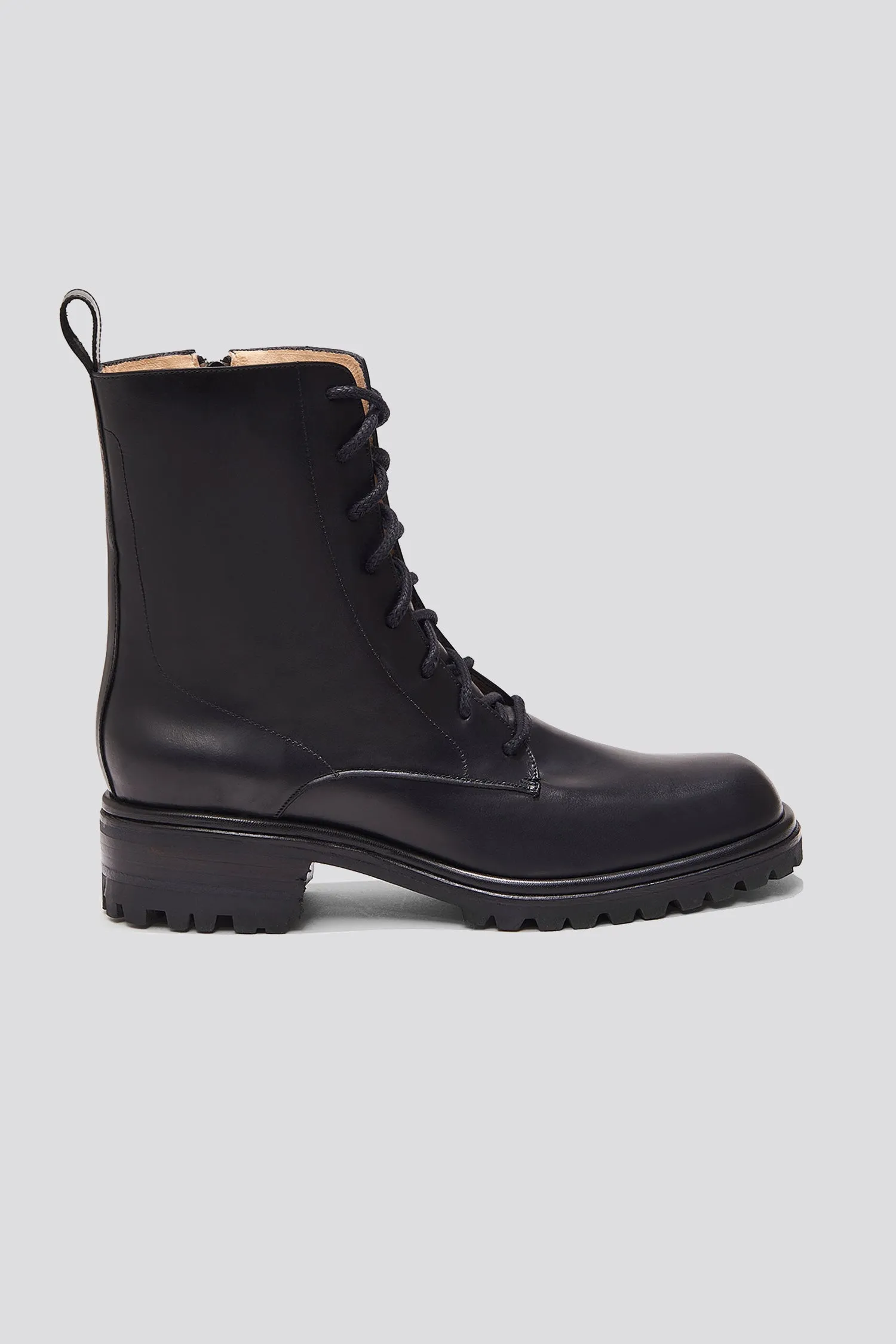 Roma Lace Up Boot in Black