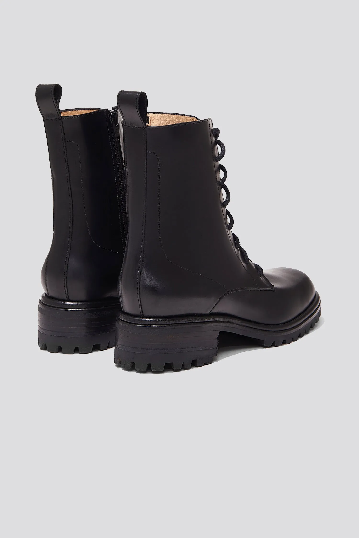 Roma Lace Up Boot in Black