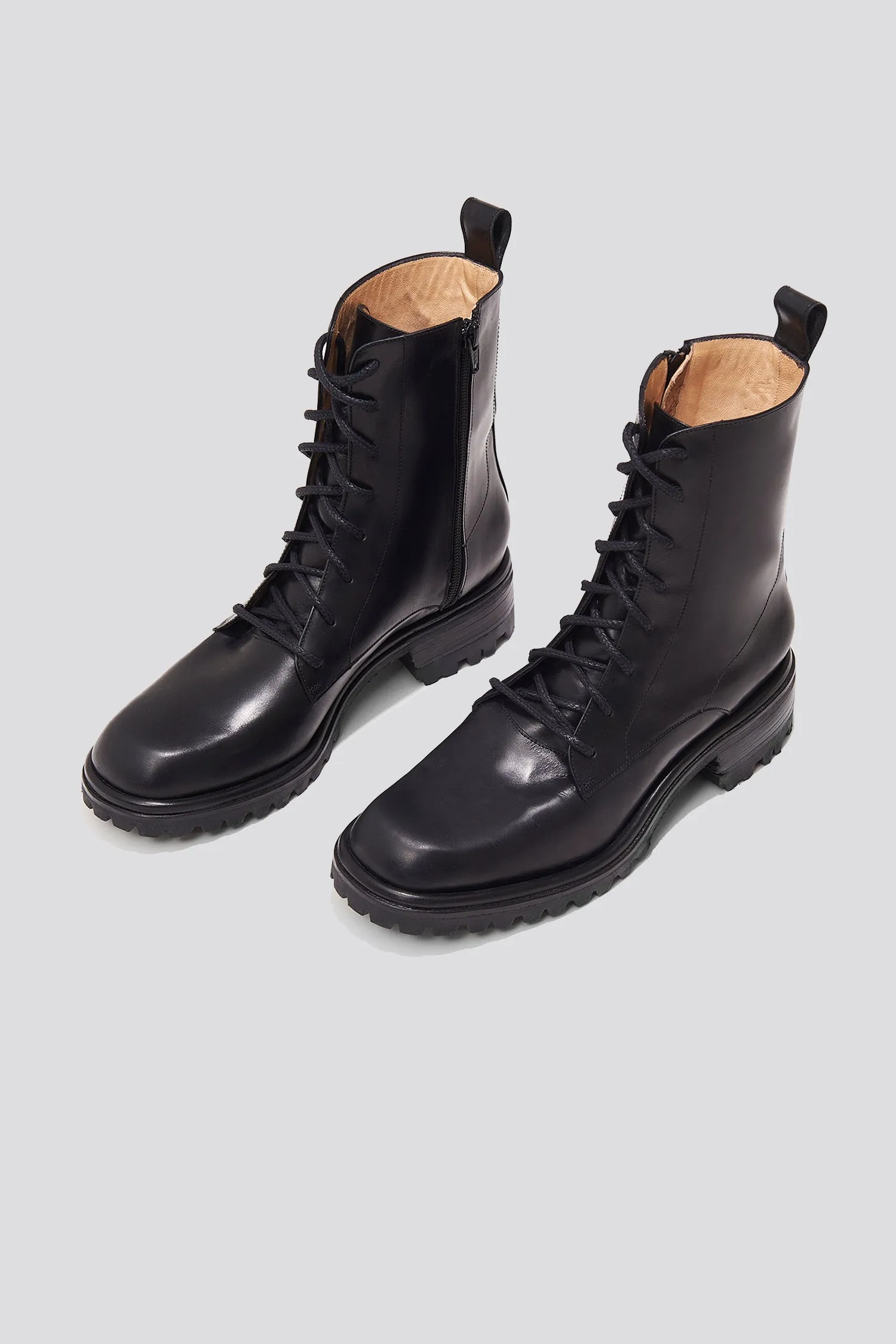 Roma Lace Up Boot in Black