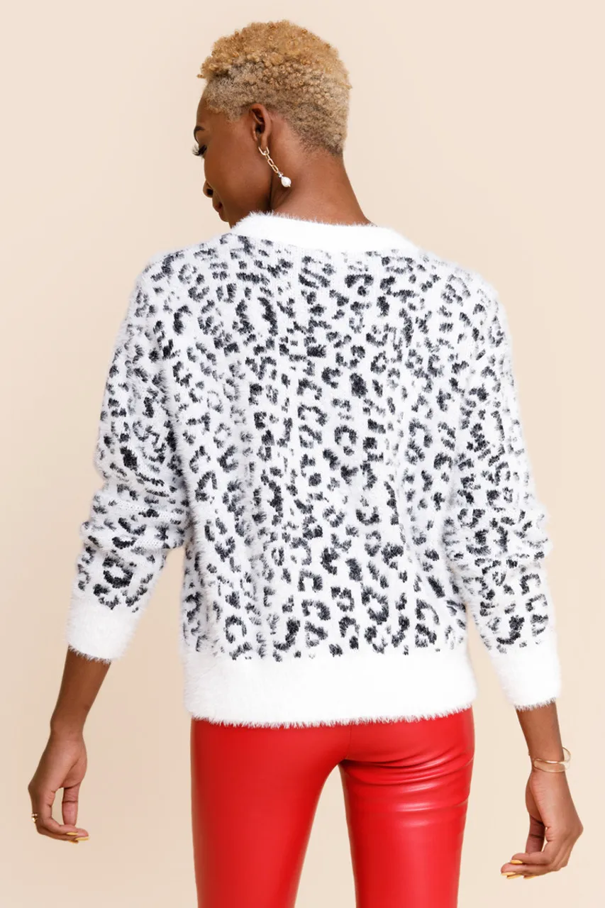 Sasha Leopard Print Pullover Sweater