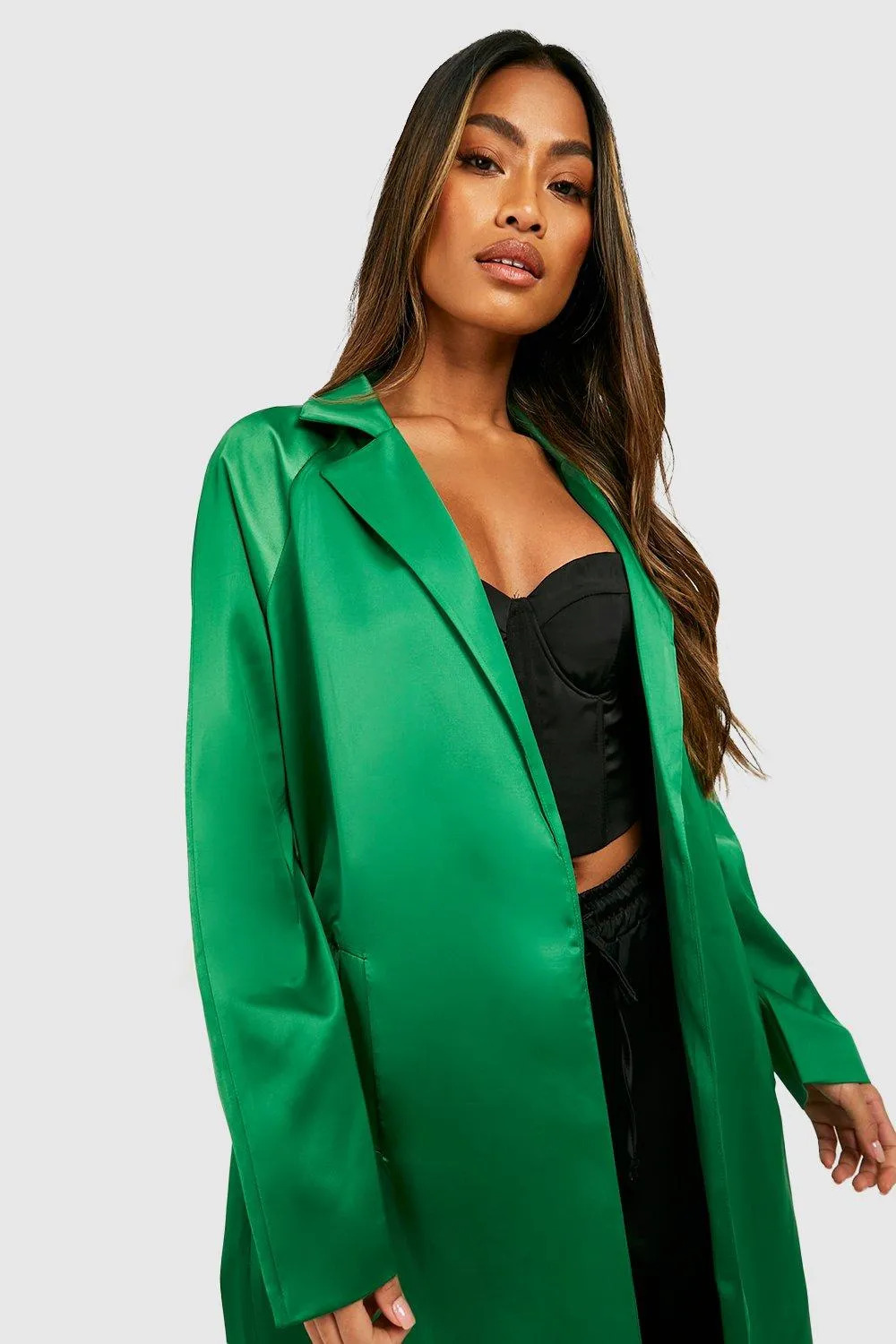 Satin Longline Duster Coat