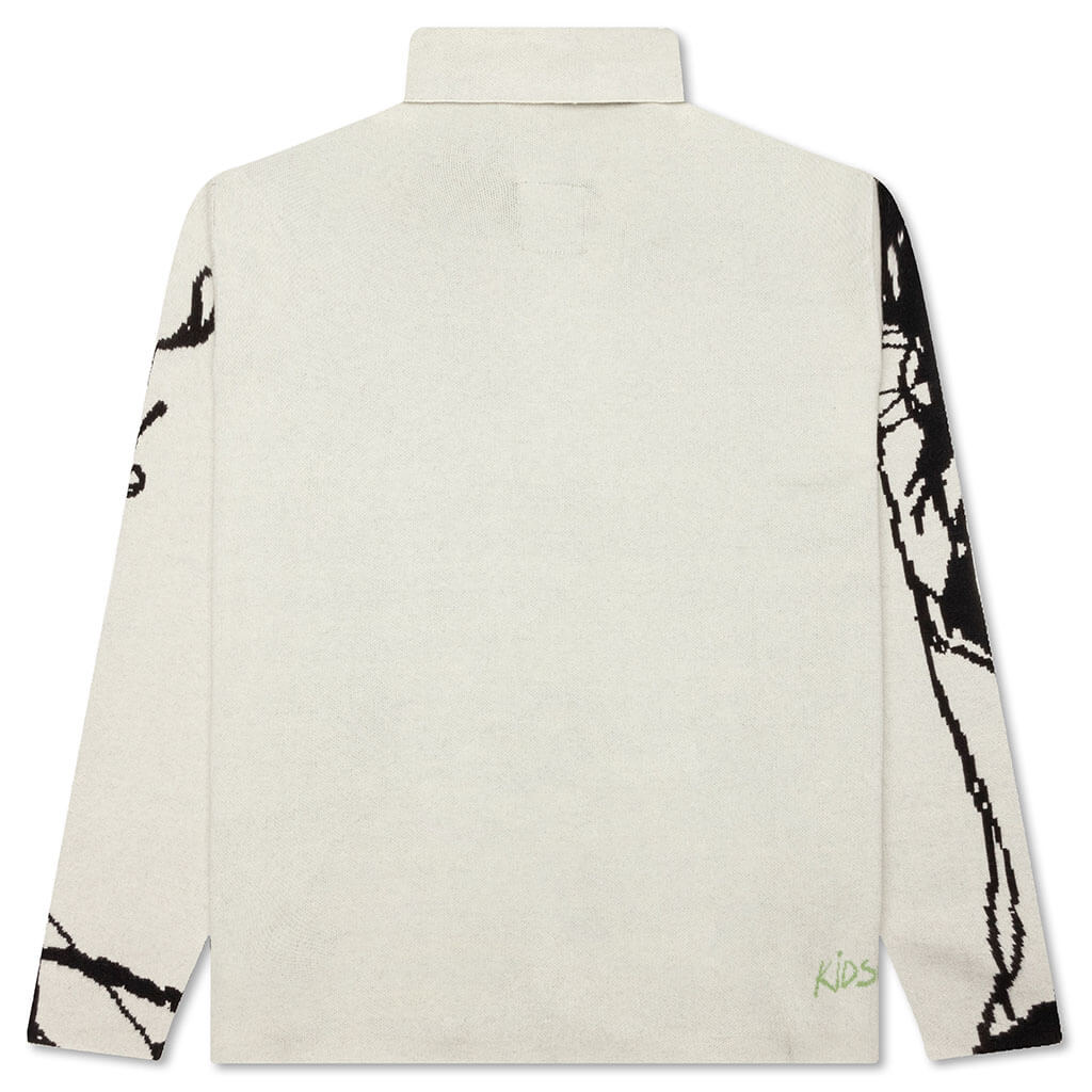 Scribble Woman Sweater - White