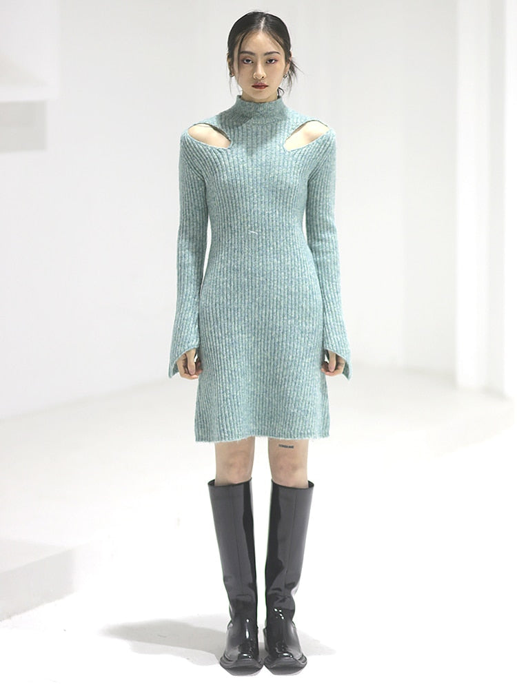 Seem Cutout Sweater Dress